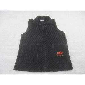 Oklahoma State‎ Cowboys Vest Womens Medium Black NCAA College OSU Embroidered